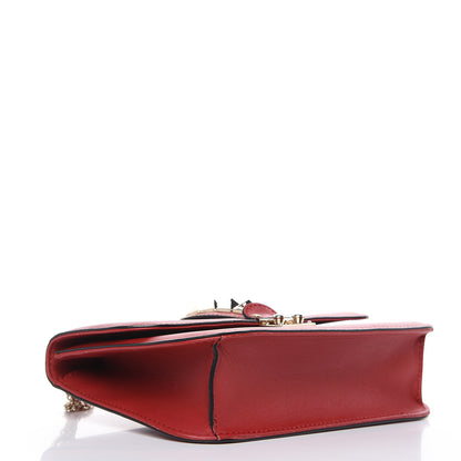 Valentino Garavani Vitello Medium Glam Lock Rockstud Flap Red 4 of 14