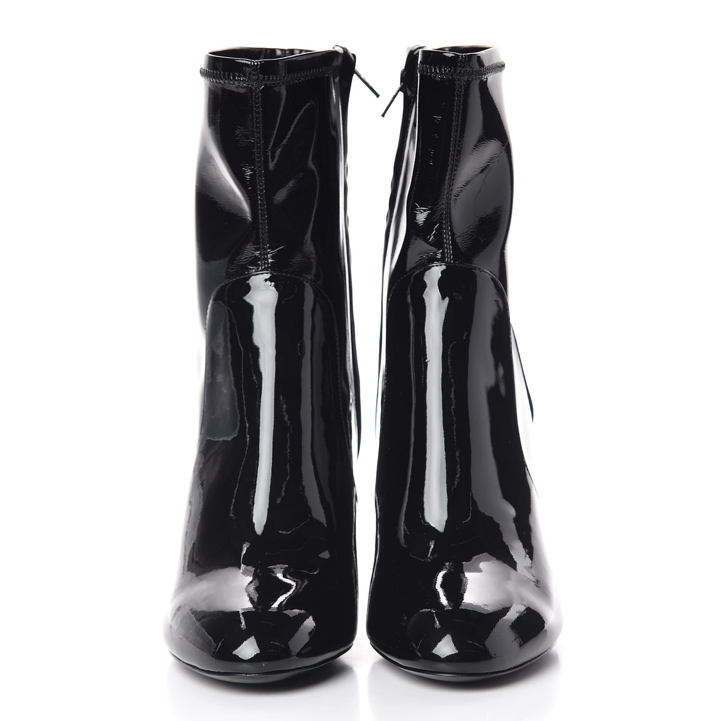 Patent Silhouette Ankle Boots 39 Black