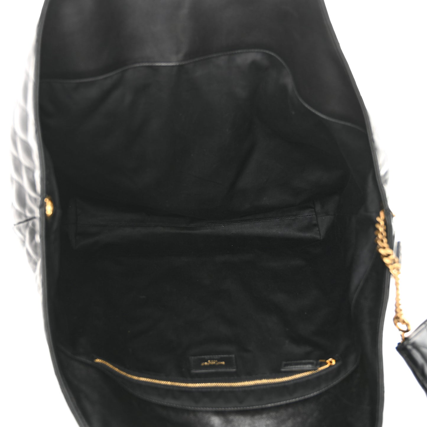 Lambskin Quilted Maxi Icare Shopping Tote Black