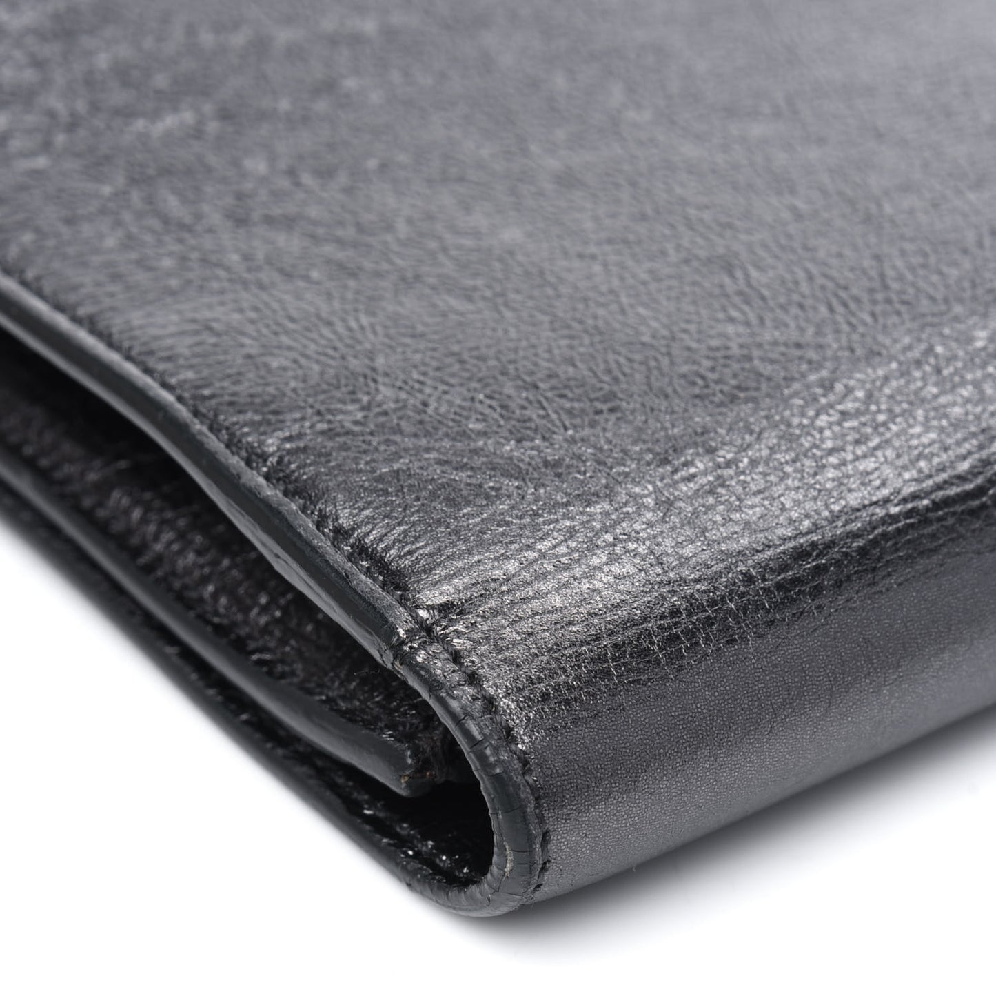 Metallic Calfskin Monogram Large Belle De Jour Clutch Dark Silver