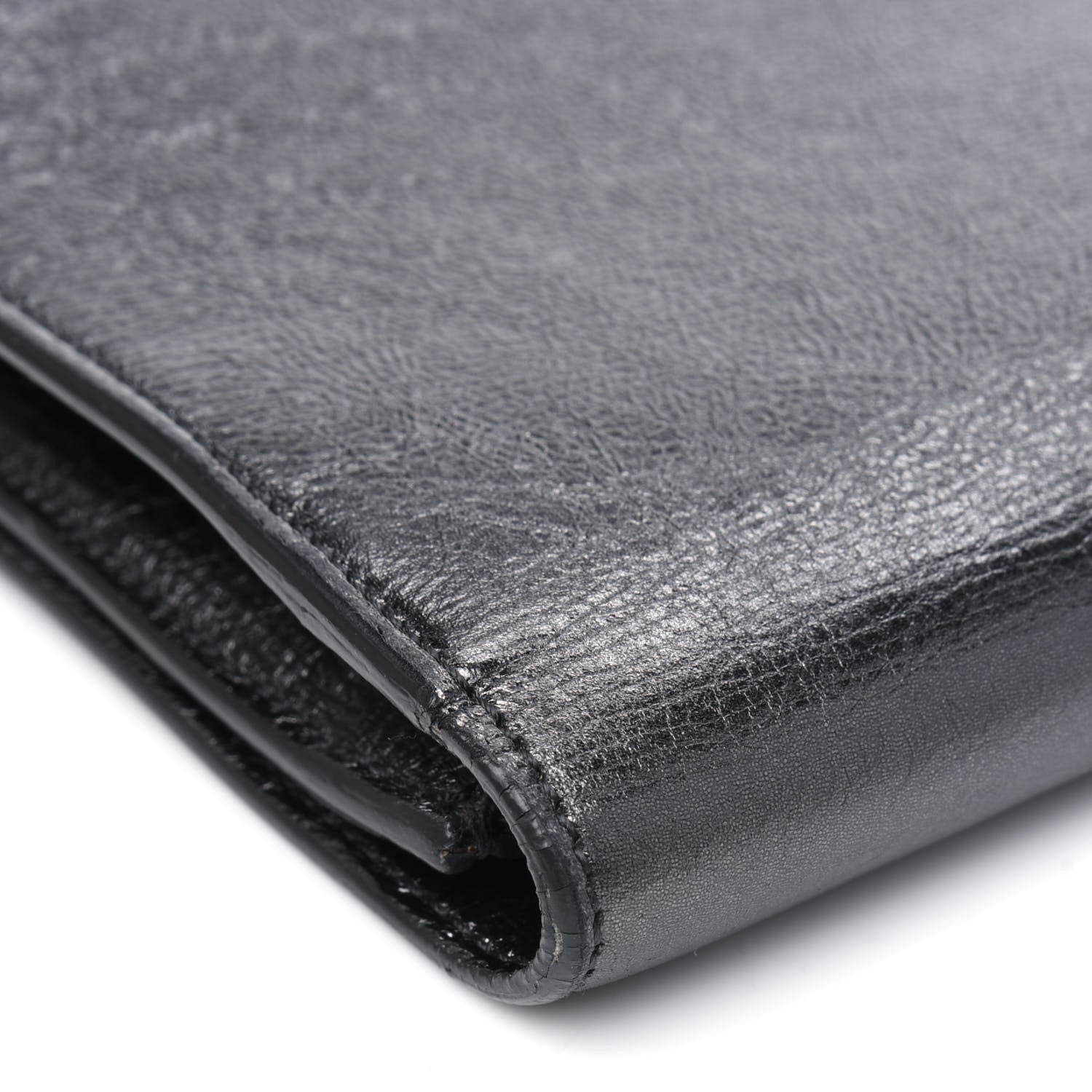 Saint Laurent Metallic Calfskin Monogram Large Belle De Jour Clutch Dark Silver 15 of 22