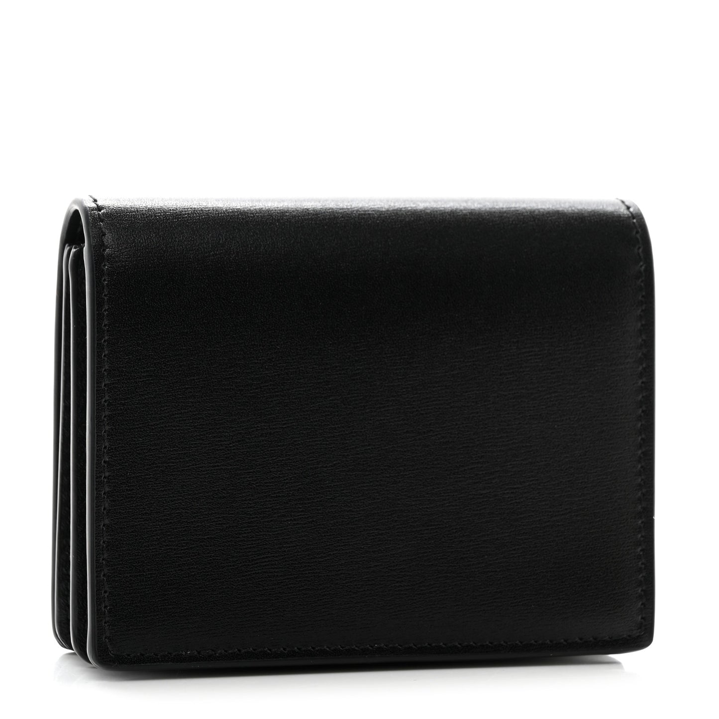 Shiny Calfskin Triomphe Busincess Card Holder Black