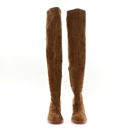 Christian Louboutin Veau Velours Stretchadoxa Botta Alta 70 Knee High Boots 41 Rhea 3 of 7
