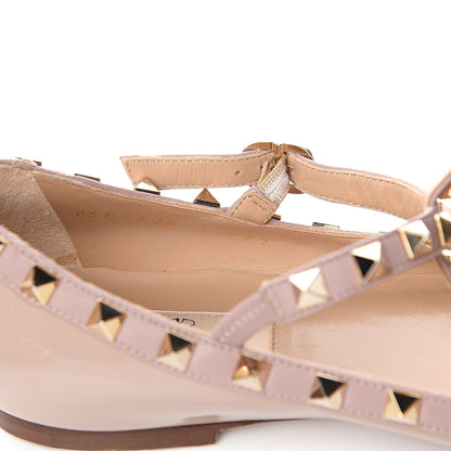 Valentino Garavani Patent Rockstud Cage Ballerina Flats 37.5 Poudre 8 of 9