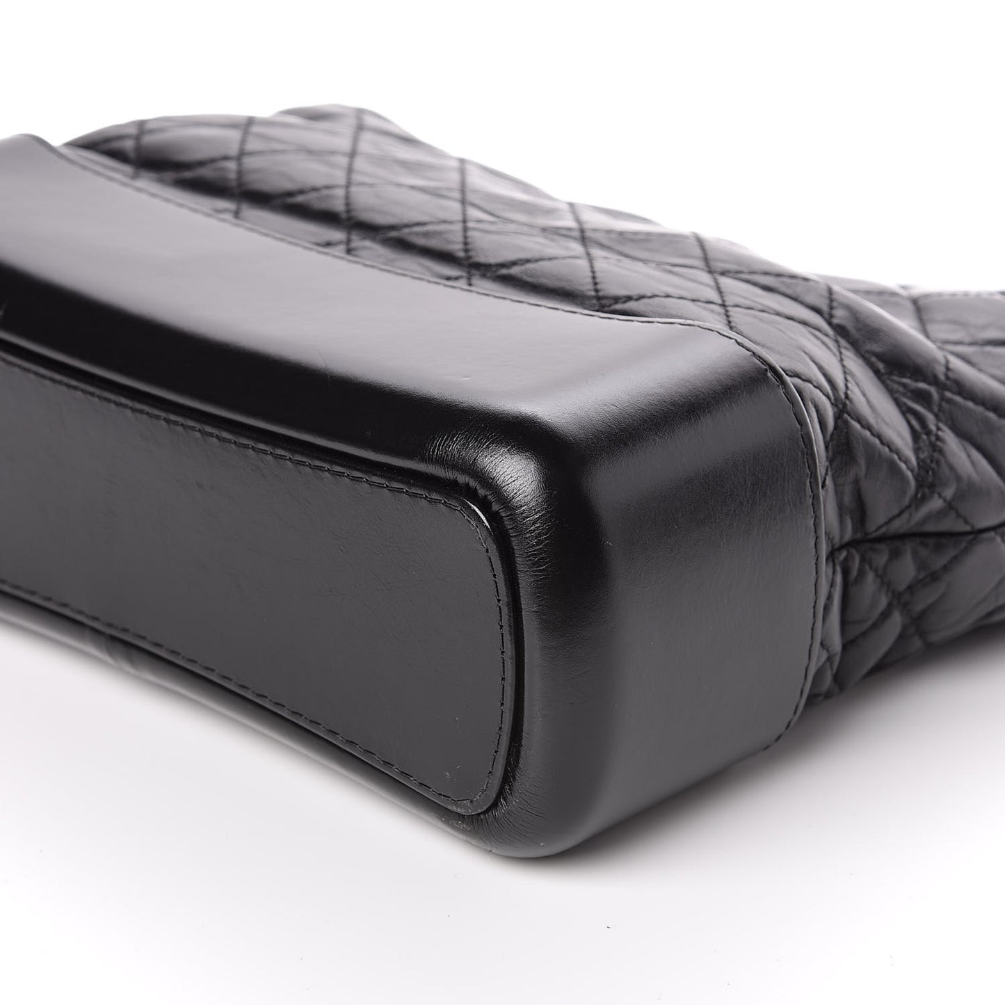 Aged Calfskin Quilted Medium Gabrielle Hobo Black