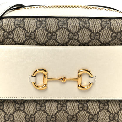 Gucci GG Supreme Monogram Small Horsebit 1955 Shoulder Bag Beige Mystic White 9 of 11