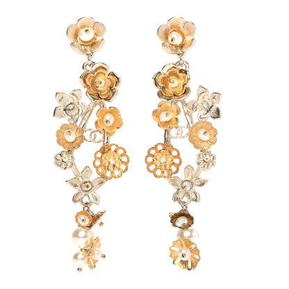 Chanel Pearl Camelia Earrings Gold 1 of 4