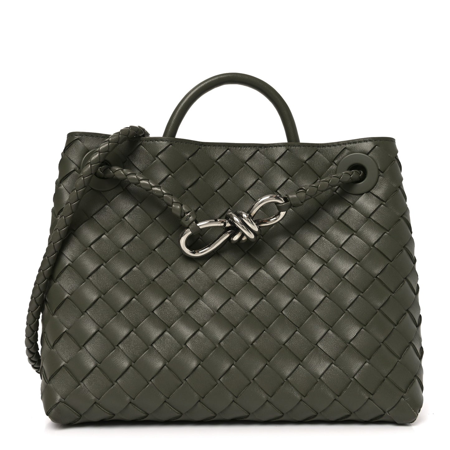 Nappa Intrecciato Small Andiamo Shoulder Bag Pickle