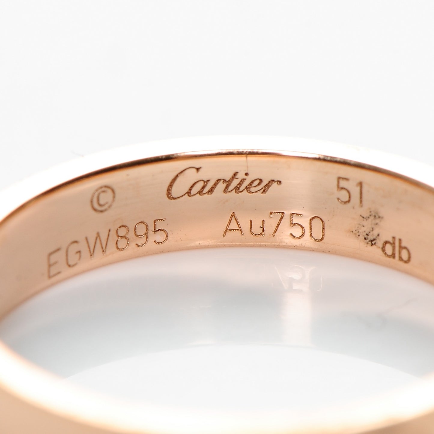 18K Pink Gold 3.5mm LOVE Wedding Band Ring 51 5.75