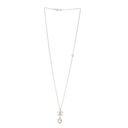 Chanel Crystal CC Pearl Drop Necklace Gold 2 of 5