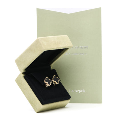 Van Cleef & Arpels 18K Yellow Gold Black Onyx Vintage Alhambra Earrings 5 of 5