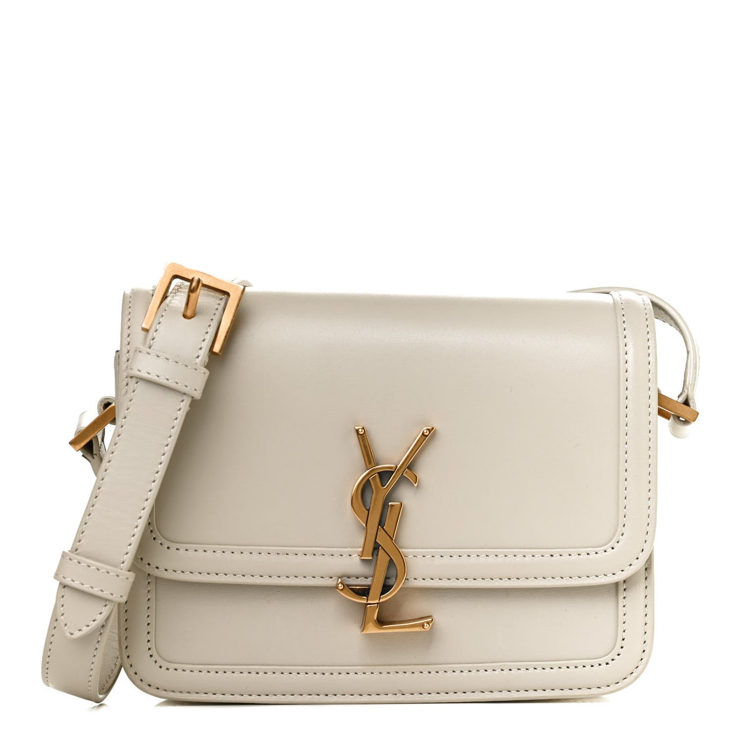 Smooth Calfskin Small Solferino Satchel Ivory Natural