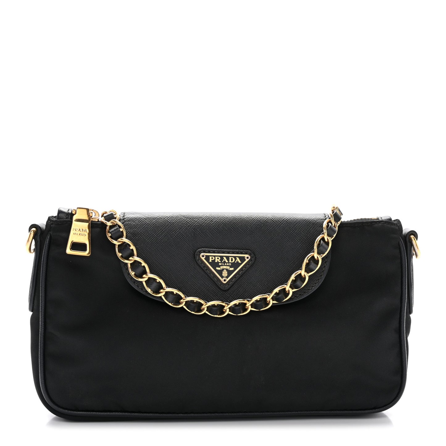 Tessuto Nylon Saffiano Crossbody Bag Black
