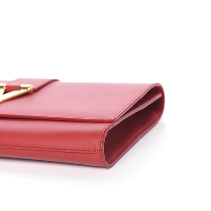 Saint Laurent Calfskin Classic Y Ligne Clutch Red 8 of 10