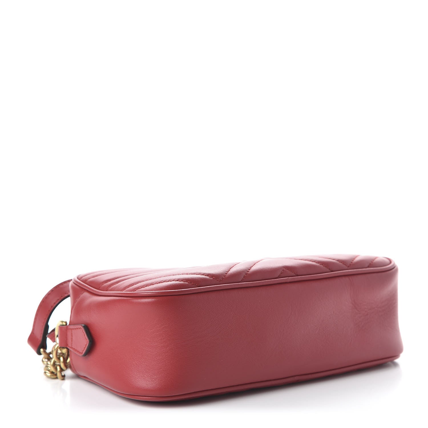 Gucci Calfskin Matelasse Small GG Marmont Chain Shoulder Bag Hibiscus Red 4 of 10