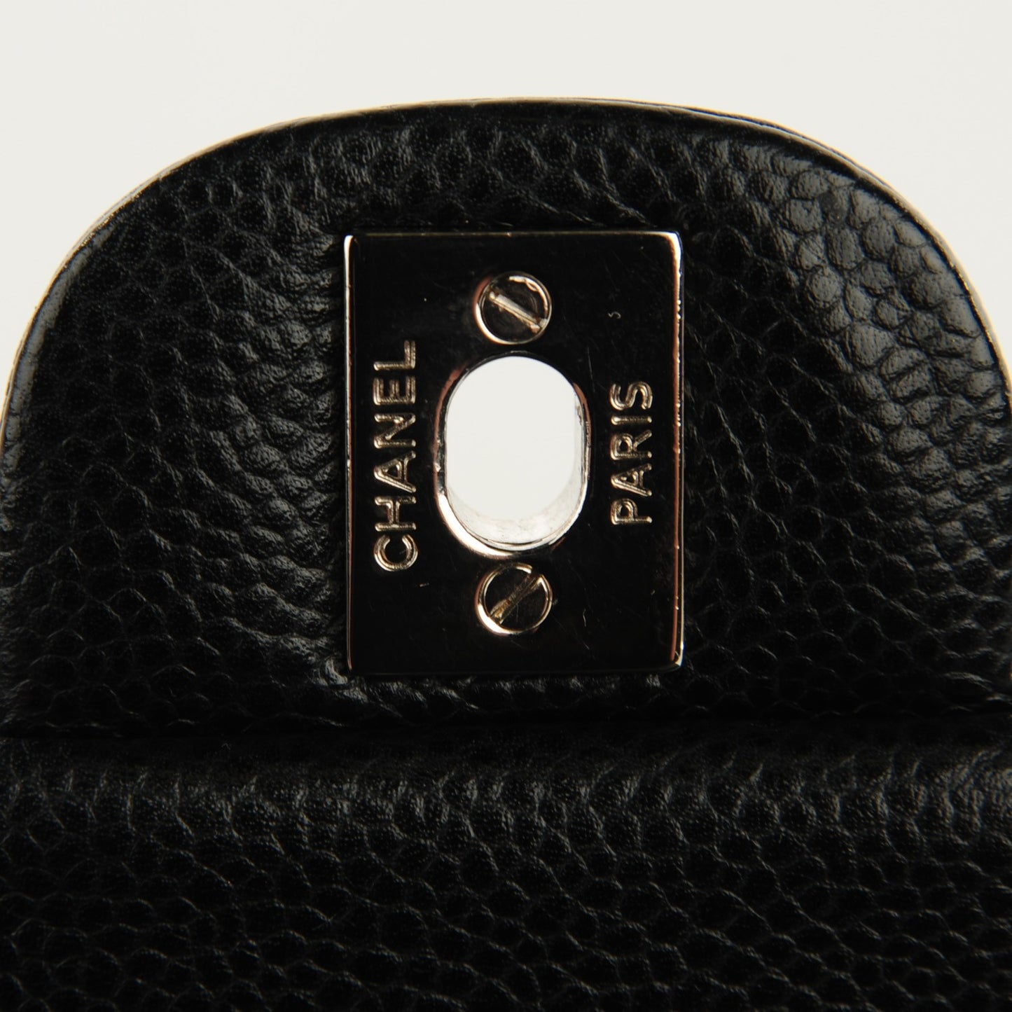 Caviar Quilted Clutch With Chain Flap Black