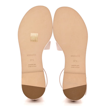 Hermes Calfskin Santorini Sandals 37.5 Rose Petale 5 of 8
