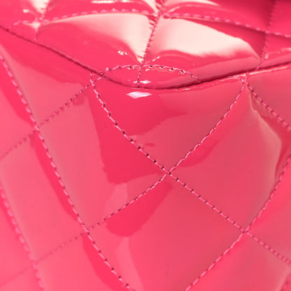 Chanel Patent Quilted Jumbo Double Flap Fuchsia 9 of 14