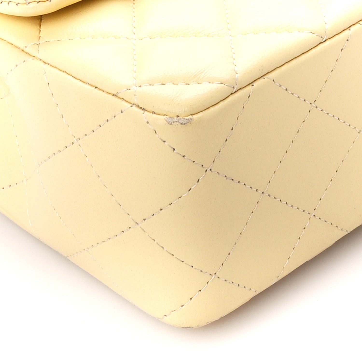 Chanel Lambskin Quilted Mini Rectangular Flap Light Yellow 10 of 11