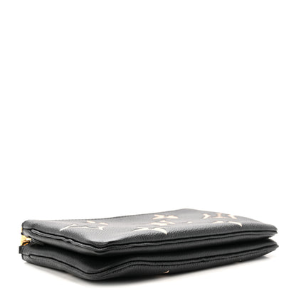 Louis Vuitton Empreinte Monogram Giant Double Zip Pochette Black Cream 4 of 10