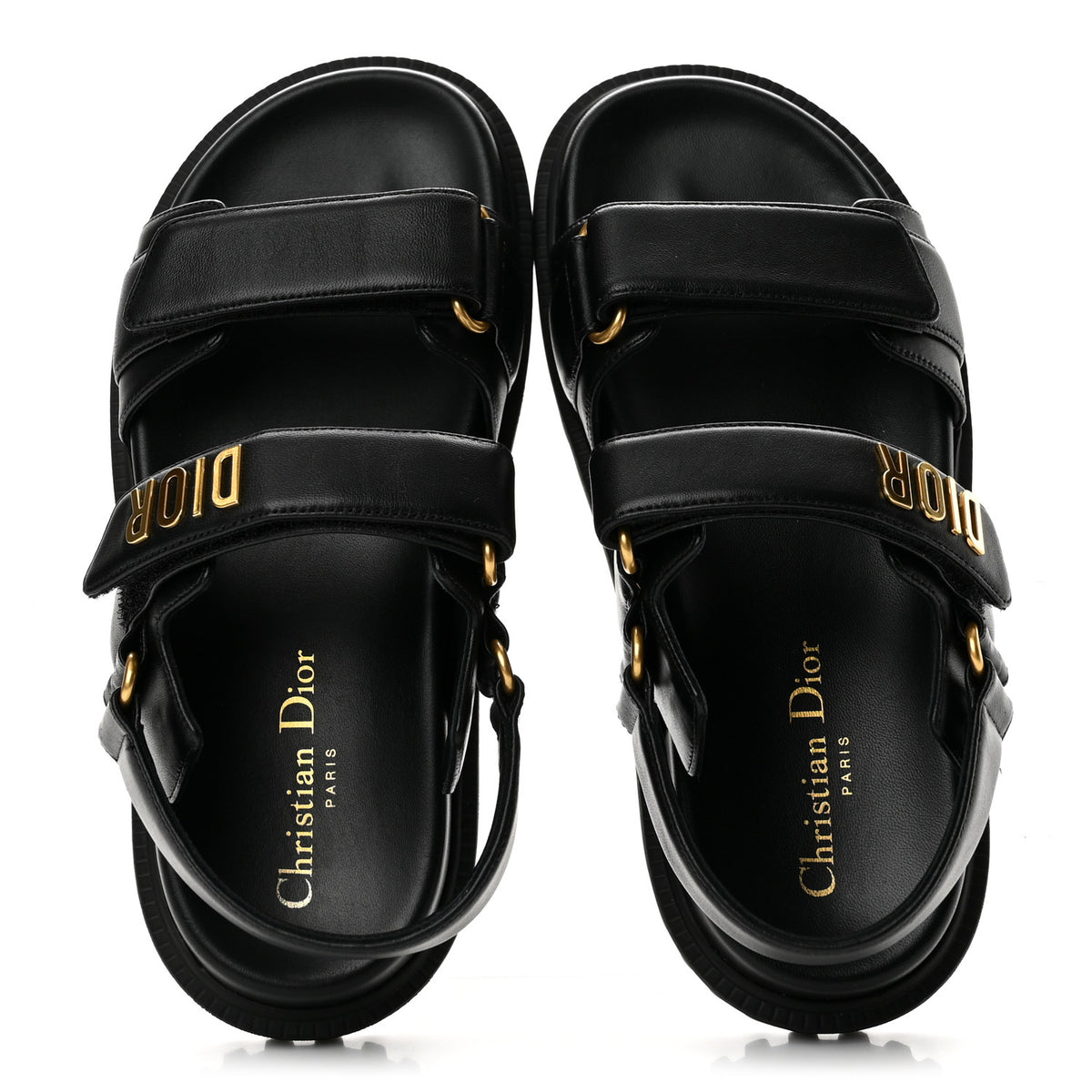 Christian Dior Lambskin Dioract 10mm Sandals 36.5 Black 2 of 13