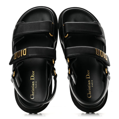 Christian Dior Lambskin Dioract 10mm Sandals 36.5 Black 2 of 13