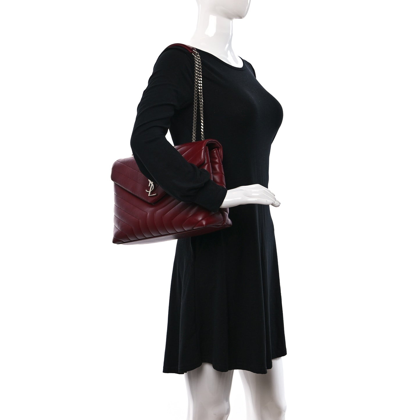 Calfskin Y Quilted Monogram Medium Loulou Chain Satchel Palissandre