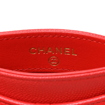 Chanel Caviar Quilted Card Holder Red 4 of 4