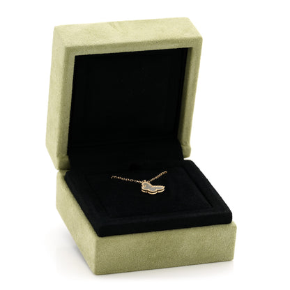 Van Cleef & Arpels 18K Yellow Gold Mother of Pearl Sweet Alhambra Butterfly Pendant Necklace 6 of 6
