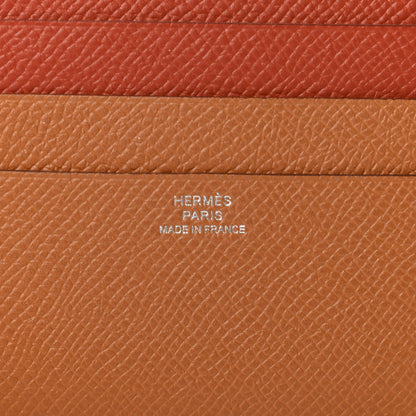 Hermes Epsom City 8CC Colorblock Card Holder Gold Sienne 4 of 4