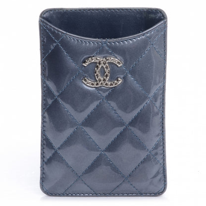 Chanel Patent Quilted iPhone Case Blue 1 of 7