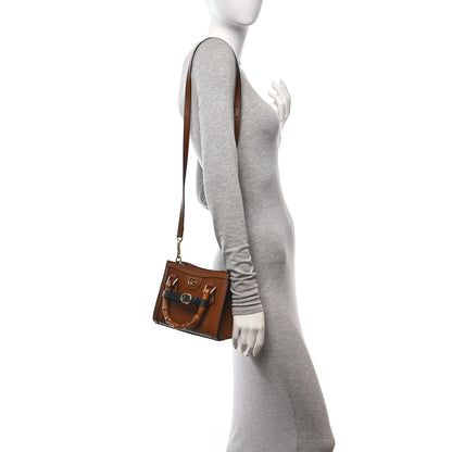 Gucci Textured Dollar Calfskin Web Mini Diana Tote Bag Cuir Black 2 of 10