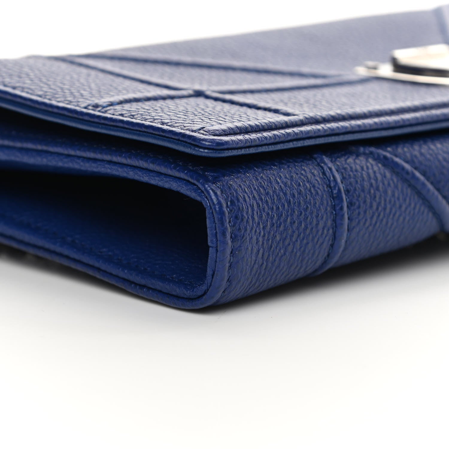 Christian Dior Grained Calfskin Diorama Croisiere Chain Wallet Blue 10 of 14