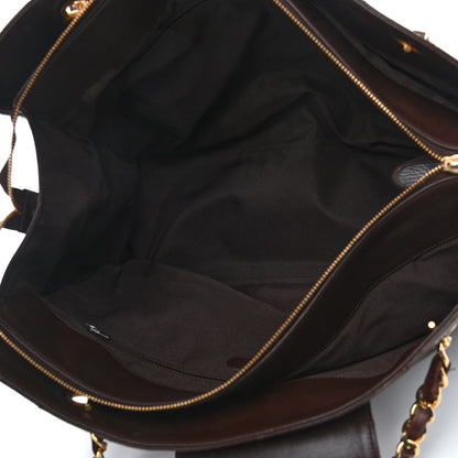 Chanel Calfskin Stitched XL Weekender Brown 5 of 11