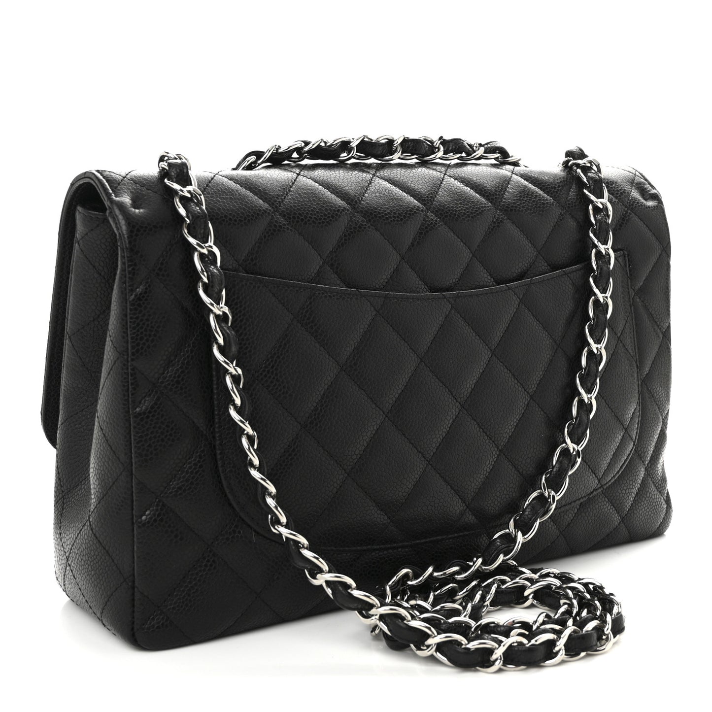 Caviar Quilted Jumbo Single Flap Black