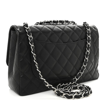 Chanel Caviar Quilted Jumbo Single Flap Black 3 of 10