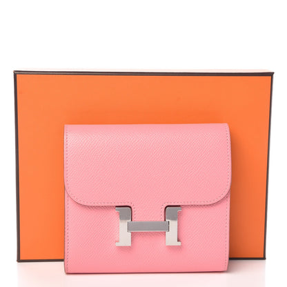 Hermes Epsom Constance Short Wallet Rose Confetti 9 of 9