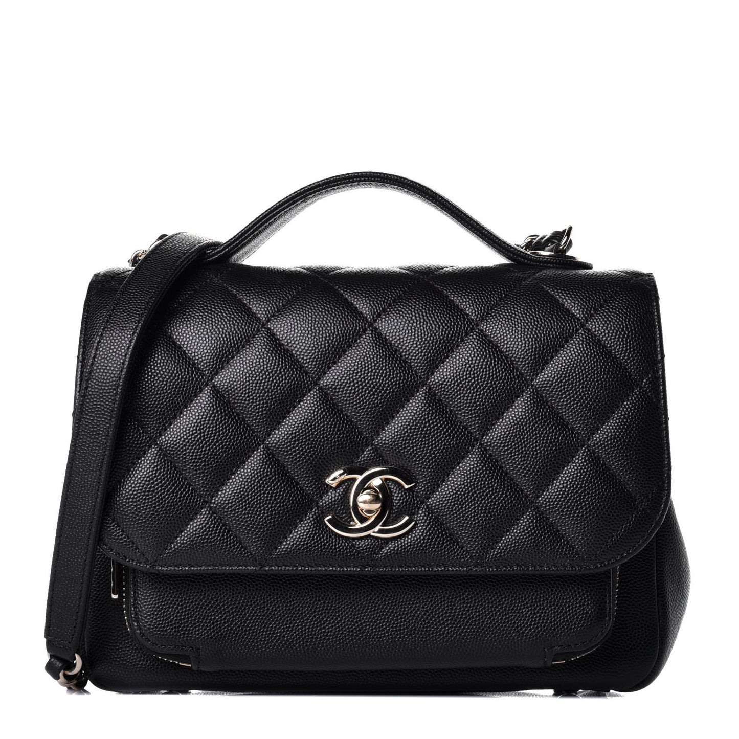 Caviar Quilted Medium Business Affinity Flap Black