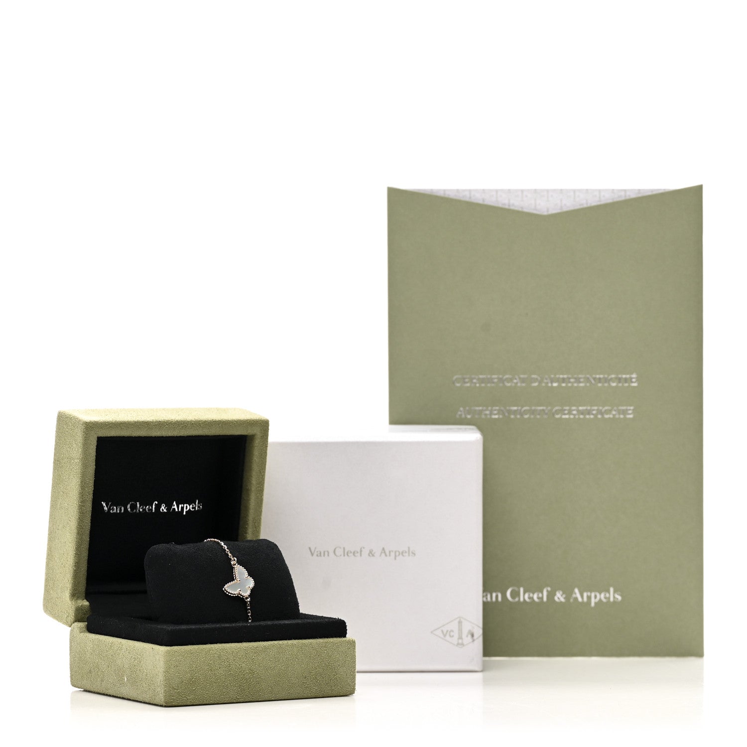 Van Cleef & Arpels 18K Yellow Gold Mother of Pearl Sweet Alhambra Butterfly Bracelet 5 of 5