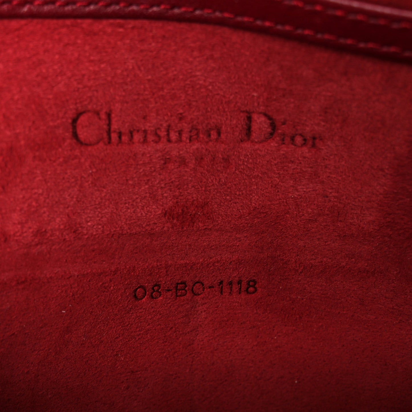 Calfskin Studded Diorama Wallet On Chain Burgundy