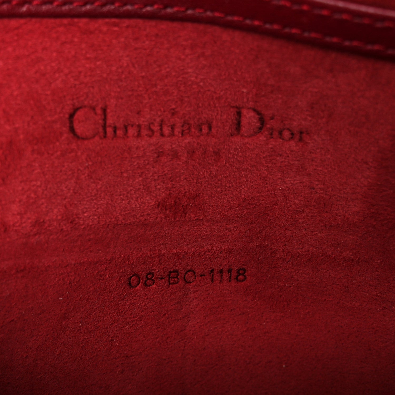 Christian Dior Calfskin Studded Diorama Wallet On Chain Burgundy 7 of 10