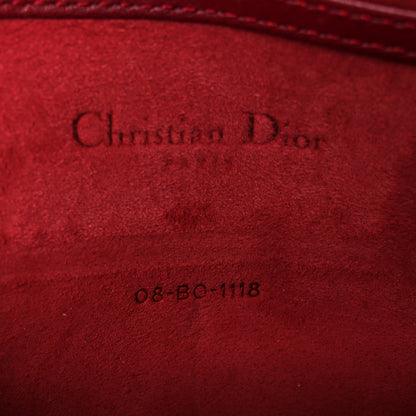 Christian Dior Calfskin Studded Diorama Wallet On Chain Burgundy 7 of 10