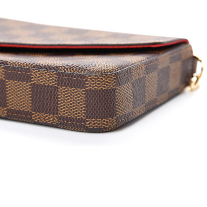 Louis Vuitton Damier Ebene Pochette Felicie Chain Wallet 12 of 15