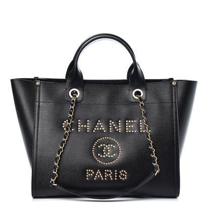 Chanel Caviar Small Studded Deauville Tote Black 1 of 7