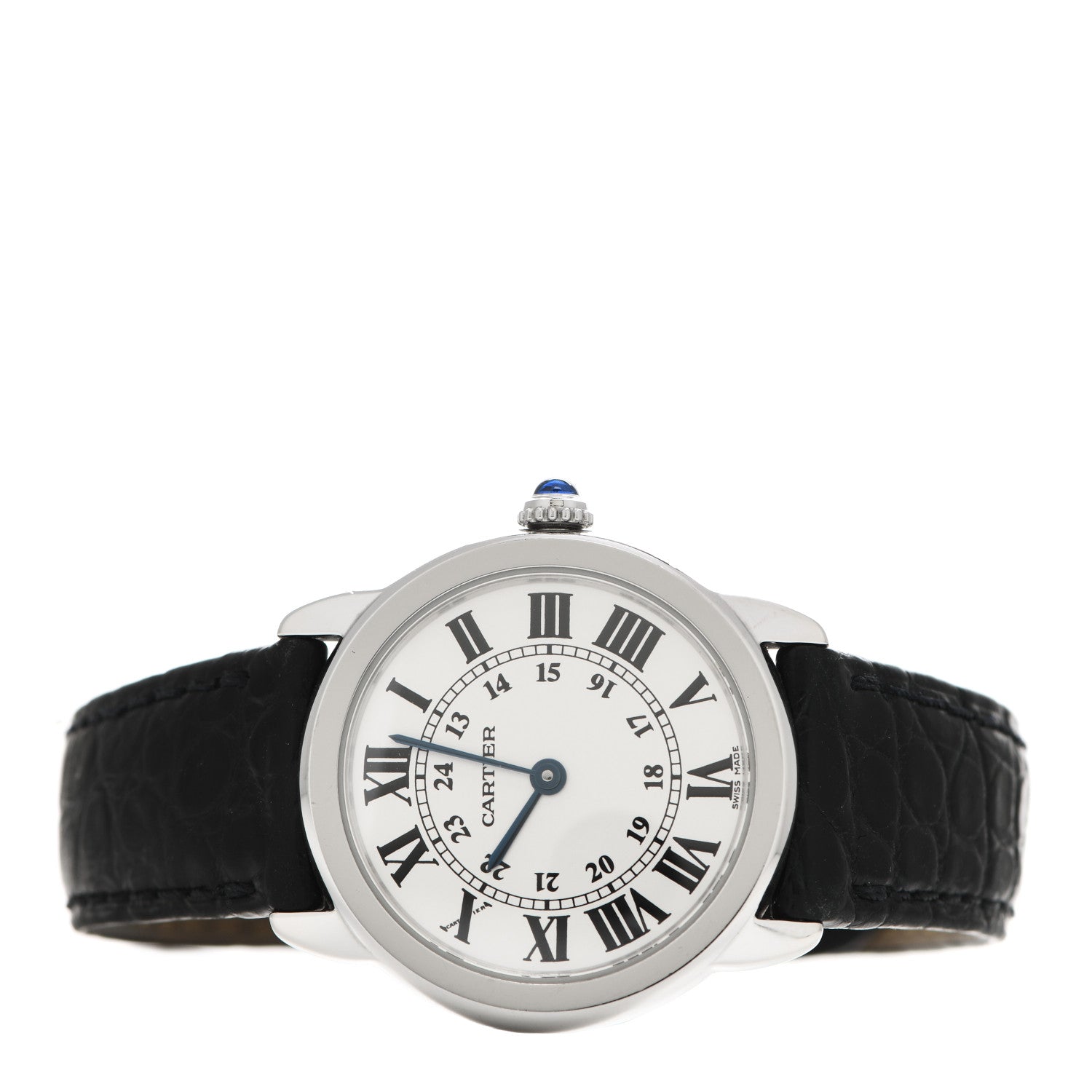 Cartier Stainless Steel Alligator 29mm Ronde Solo Quartz Watch 2 of 6