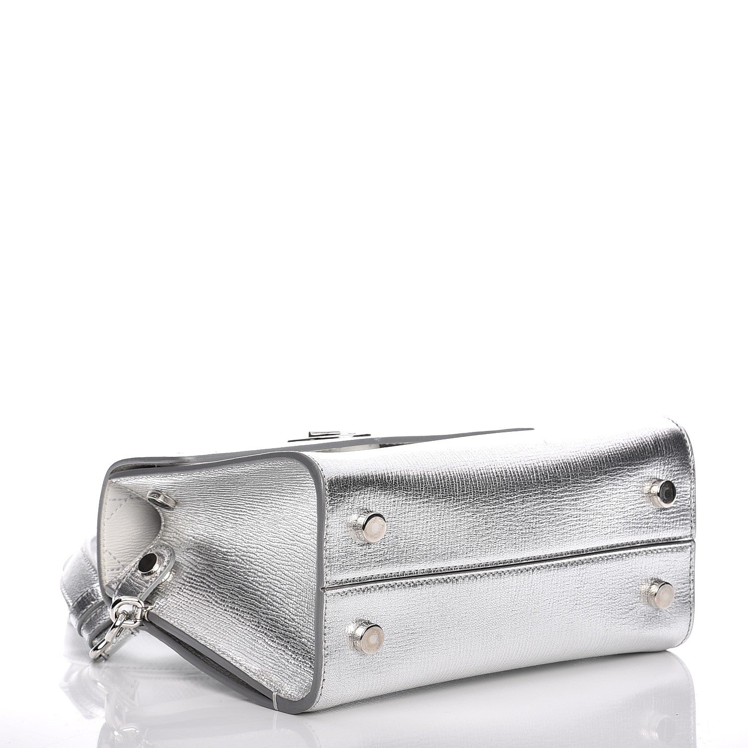 Christian Dior Metallic Grained Calfskin Mini Diorever Flap Silver 5 of 10