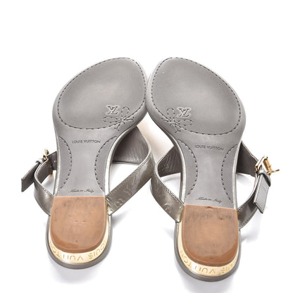 Louis Vuitton Vernis No Doubt Thong Sandals 39 Gris Art Deco 7 of 13