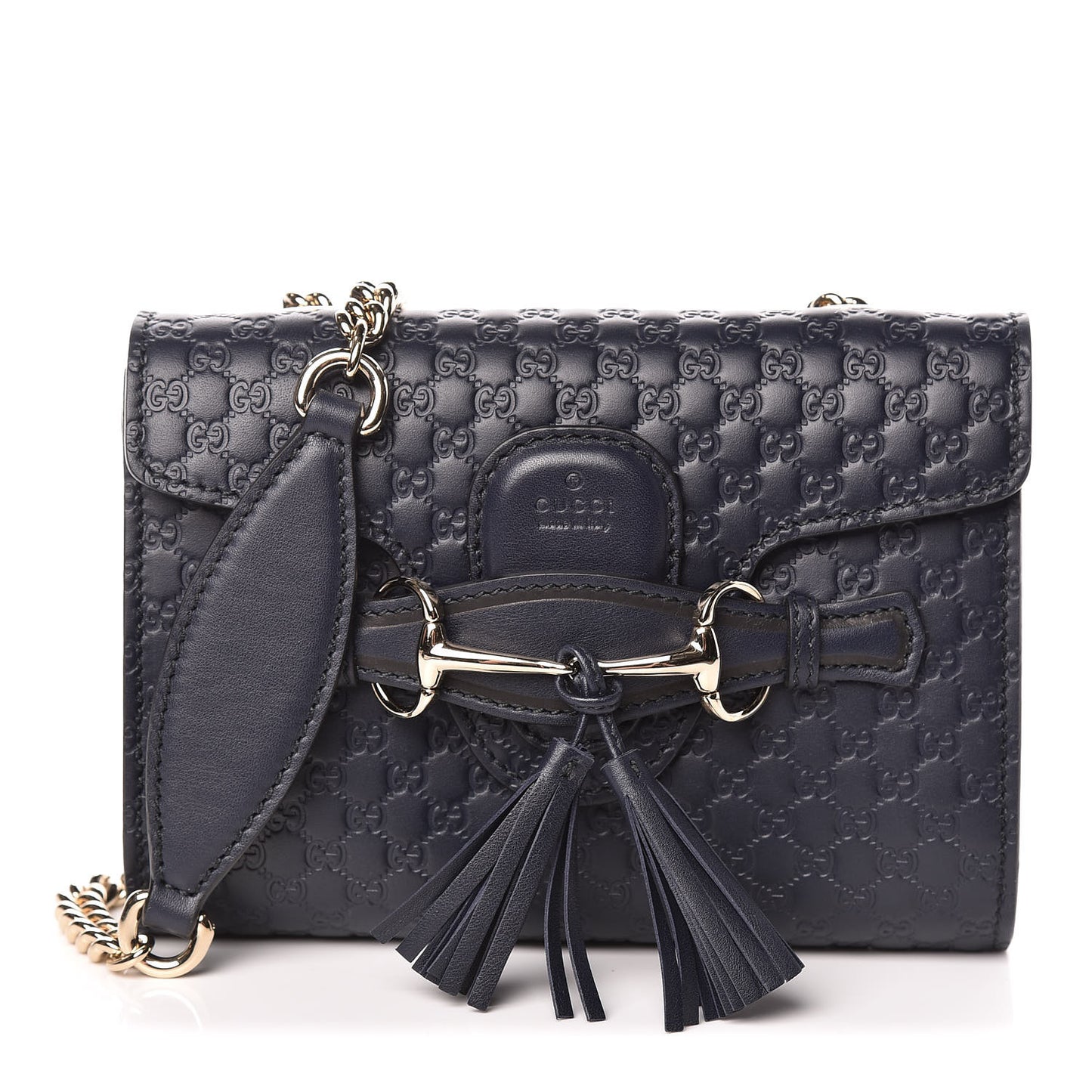 Microguccissima Mini Emily Chain Shoulder Bag Blue