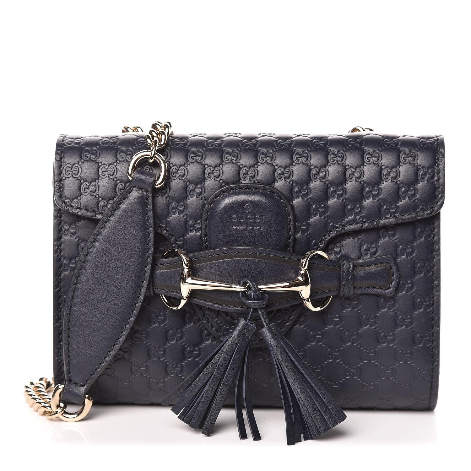 Gucci Microguccissima Mini Emily Chain Shoulder Bag Blue 1 of 9
