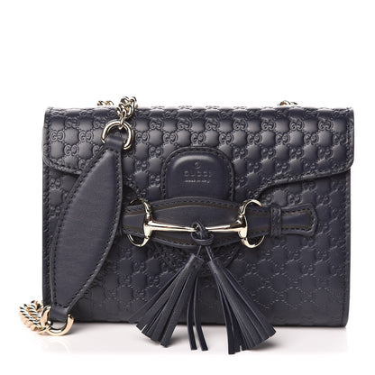 Gucci Microguccissima Mini Emily Chain Shoulder Bag Blue 1 of 9